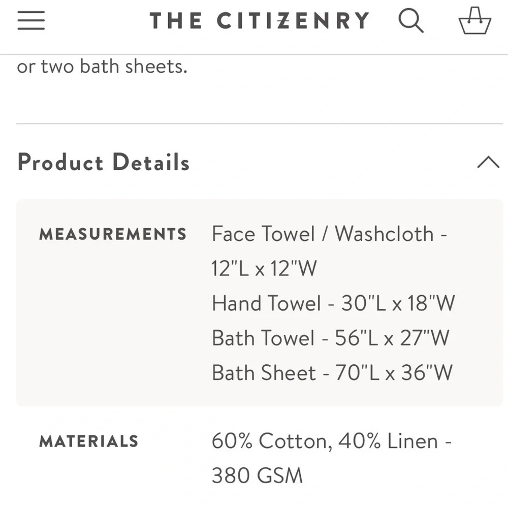 🆕The Citizenry Aegean Tan Textured Bath Sheets (2) with Hand Towels (2) Linen